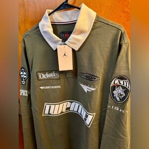 Jordan Olive Polo with Embroidered Patches